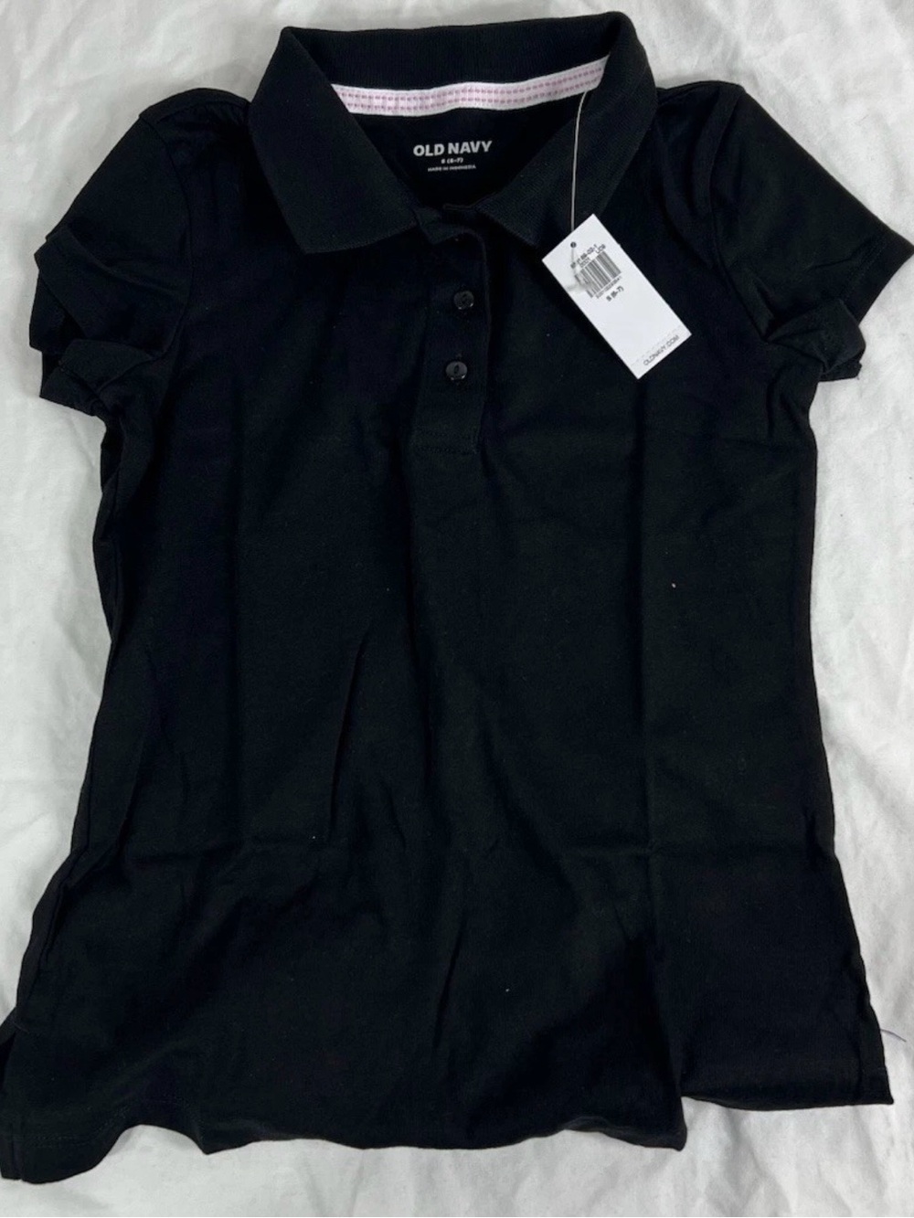 3-Old Navy Polo Shirt Girls, Black Short Sleeve, School Uniform, Small 6-7